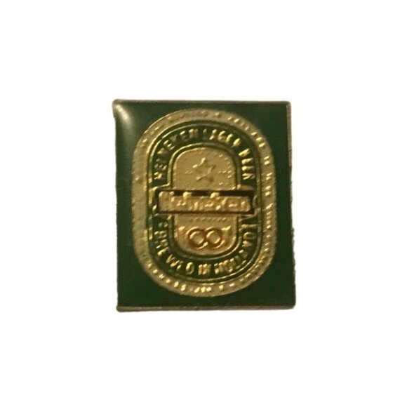 Vintage Heineken 100 Beer Logo Enamel Lapel Pin 1" Green - Picture 2 of 5